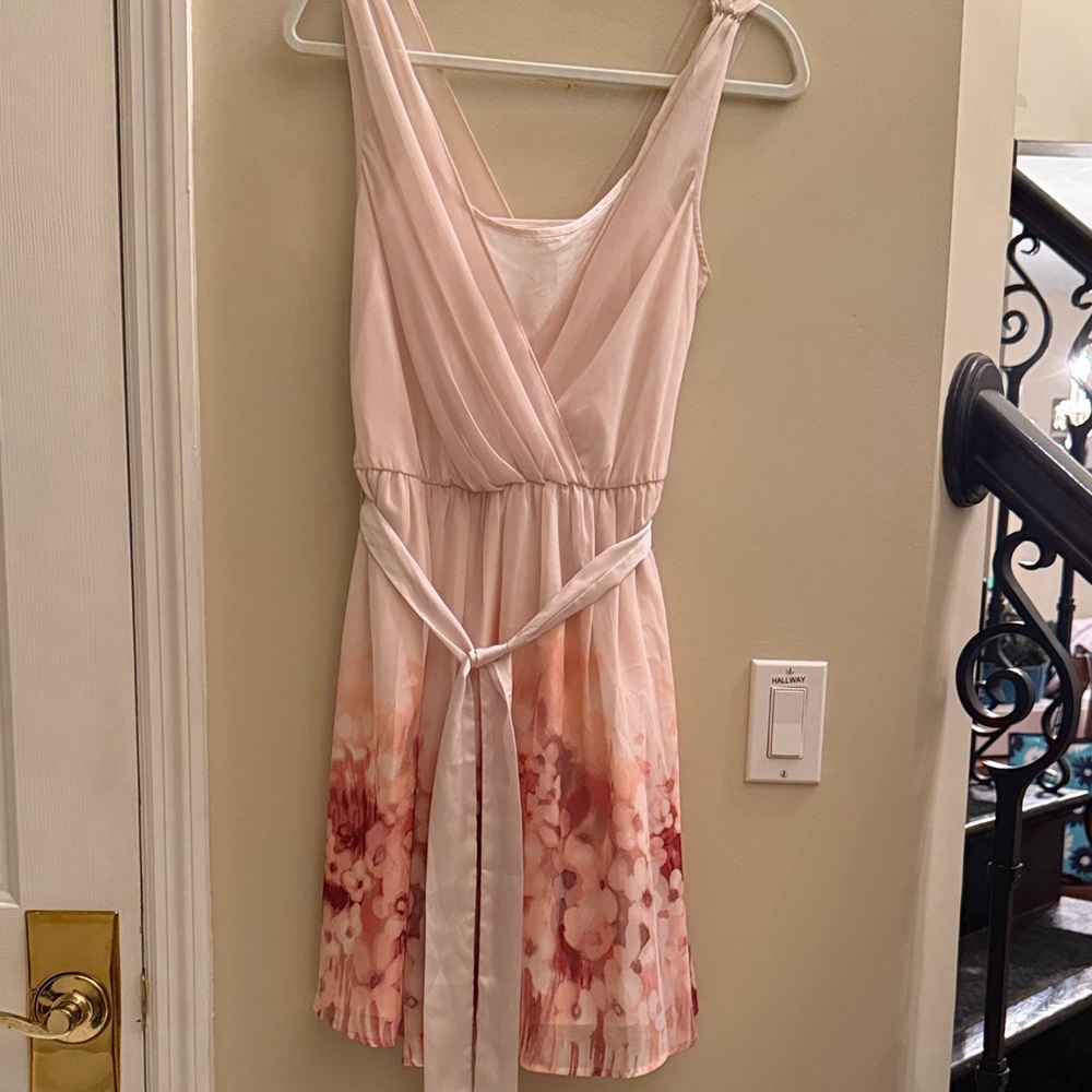 LC Lauren Conrad Cream Floral Sleeveless Dress